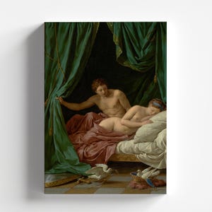 Mars and Venus, Allegory of Peace (Mars et Vénus, allégorie sur la Paix) by Louis-Jean-François Lagrenée 1770 | Rococo Art Print (D1059)