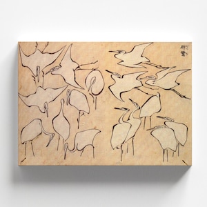 Egrets (Cranes) from Quick Lessons in Simplified Drawing by Katsushika Hokusai 1823 | Ukiyo-e Art Print (B4505)