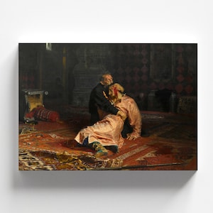 Ivan the Terrible and His Son Ivan on November 16th, 1581 by Ilya Repin 1885 | Russian Realism Art Print (B4105)