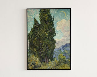 Cypresses by Vincent van Gogh 1889 | Post-Impressionism
