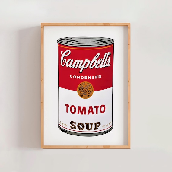 Andy Warhol Tomato Soup Print, Pop Art Poster, Campbell Soup