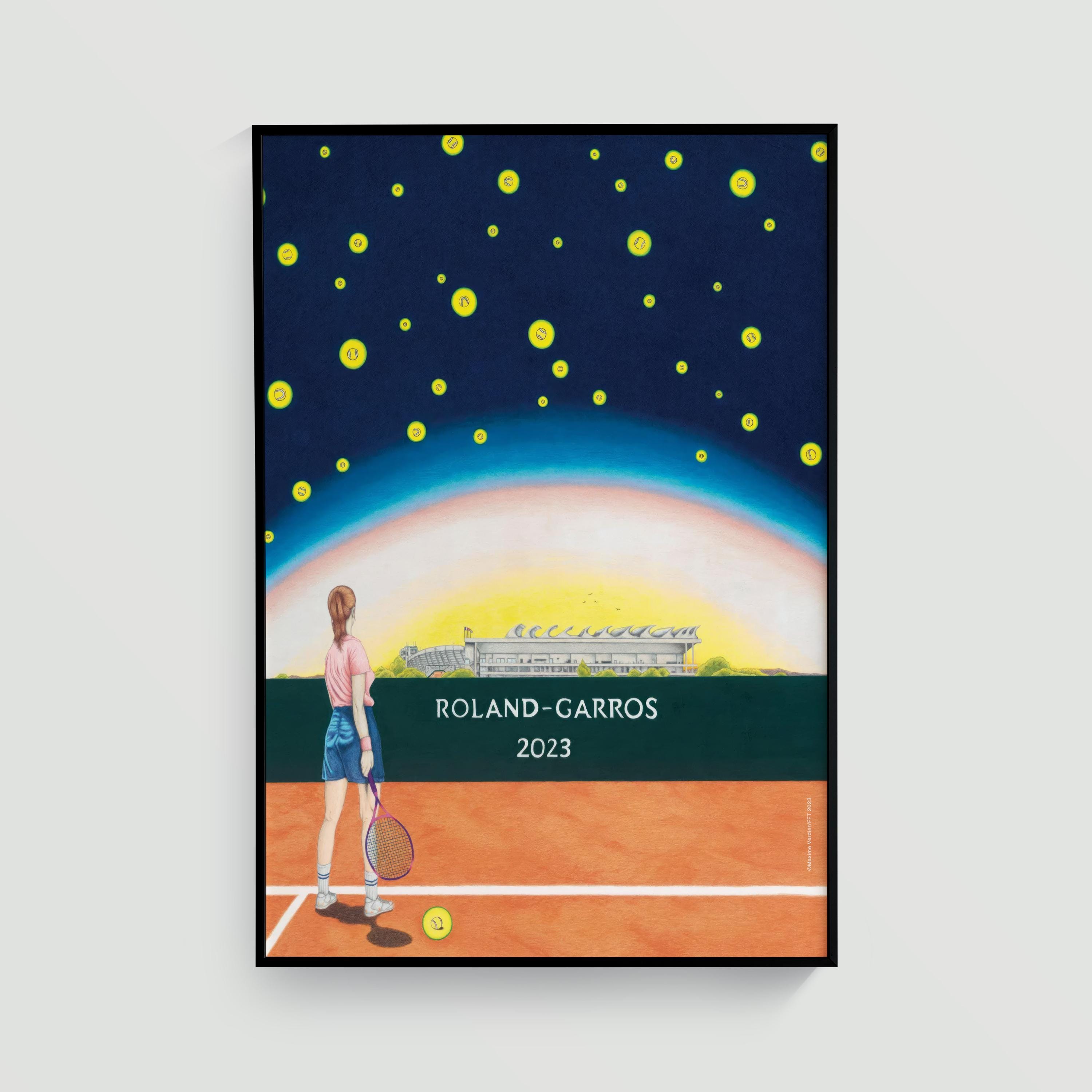 Roland Garros 2023 Poster, Maxime Verdier, Mid Century Modern