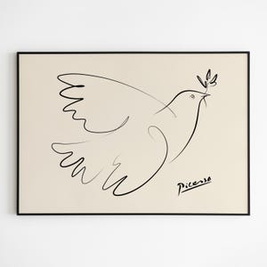 Blue Dove of Peace Lithograph by Pablo Picasso | Modern Minimalist Art Print (A0076)
