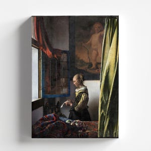 Niña leyendo una carta en una ventana abierta de Johannes Vermeer 1657 / Lámina barroca (B4772)