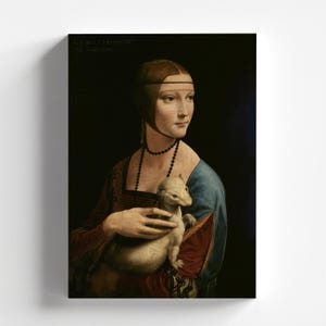 Lady with an Ermine by Leonardo da Vinci c.1490 | Renaissance Art Print (B4219)