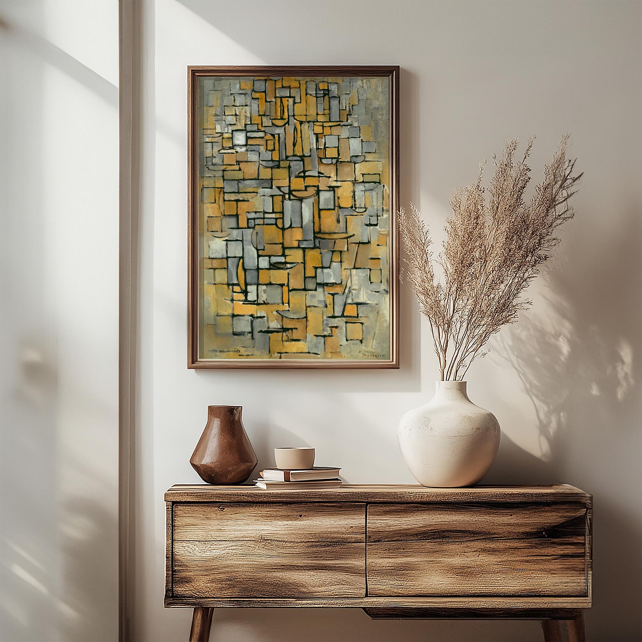 Tableau No. 1 by Piet Mondrian 1913 | Abstract Art Print (D0434