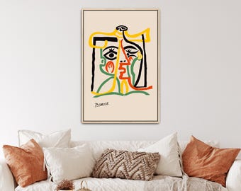 Jacqueline in a Straw Hat by Pablo Picasso Canvas Print | Portrait Art, Abstract Portrait (A0095)