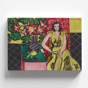 Seated Woman with a Vase of Amaryllis by Henri Matisse 1941 | Fauvist Portrait Art Print (B4768)