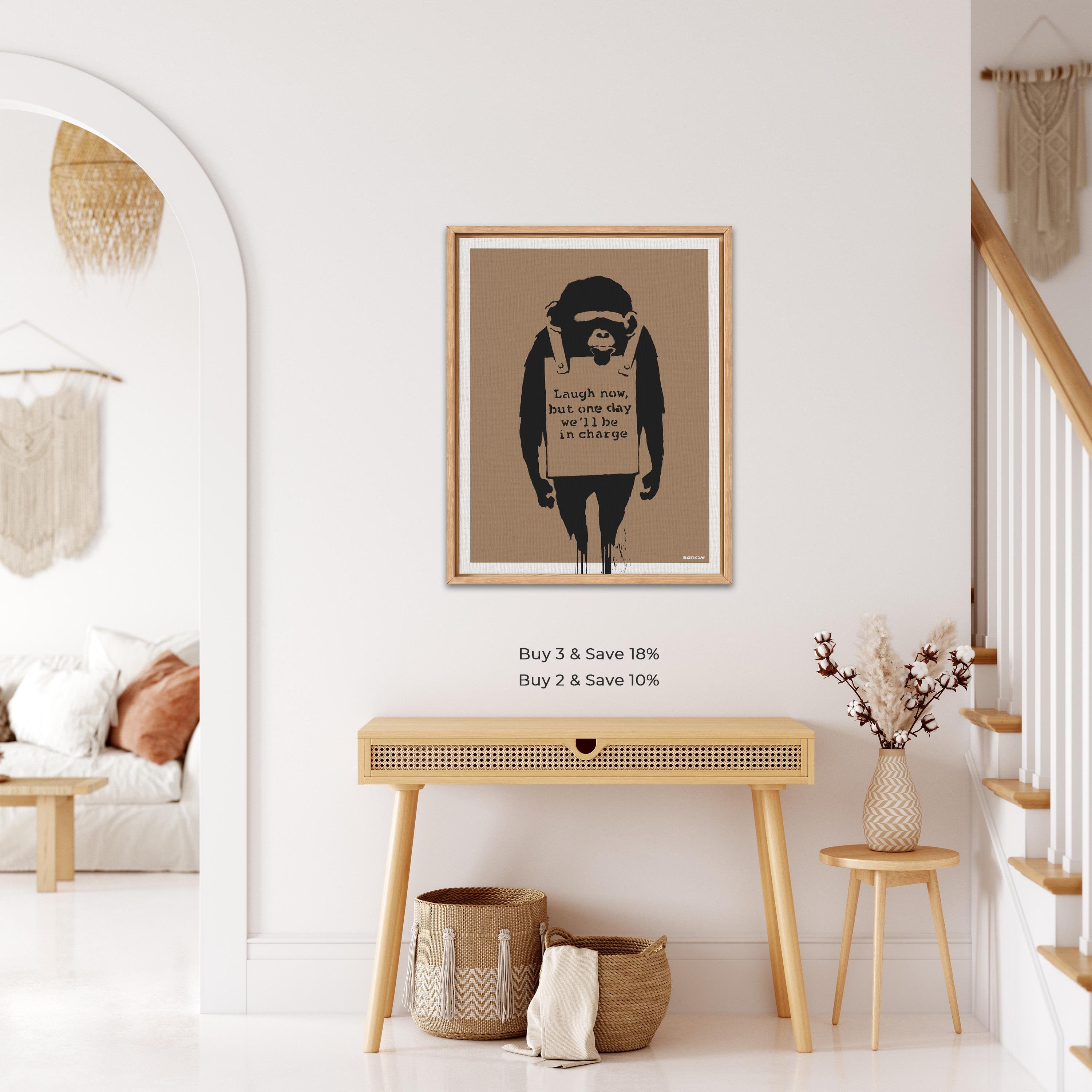 Laugh Now by Banksy | Monkey Street Art Canvas Wall Art (B7981) - Etsy