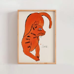 Andy Warhol Cat Name Sam Poster Print, Animal Art, Warhol Cat Art Drawing, Famous Art Print, Modern Gallery Wall Home Decor (A0180)
