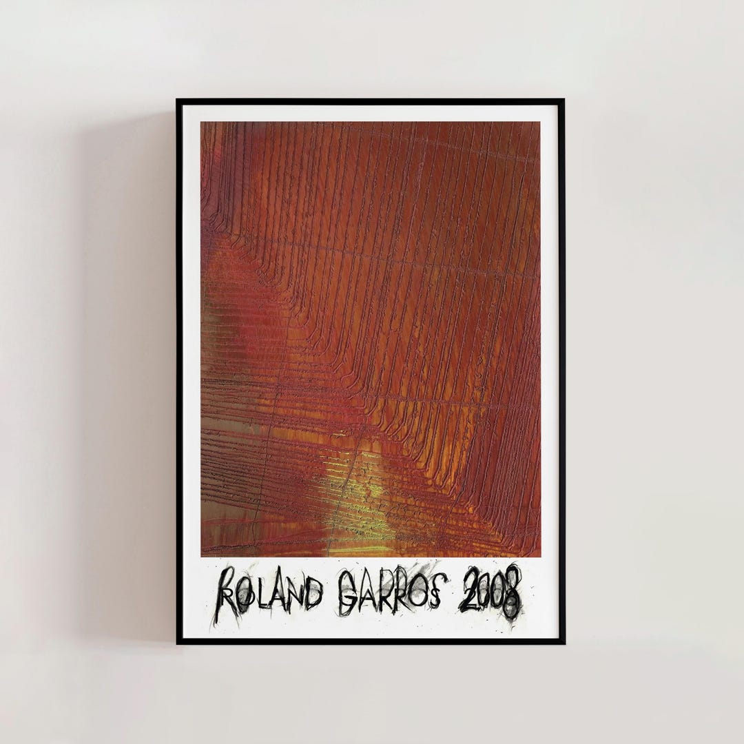 ハワード ベアレンズ ラ ガーノ　アートポスター　額 Roland Garros French Open 2008 Poster, Arnulf Rainer, Modern