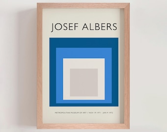 Josef Albers Homage to The Square Poster, Geometric Abstract Mid Century Modern Contemporary Wall Art, Modern Gallery Wall Decor (A0672)