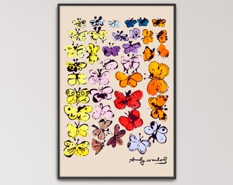 Retro Butterfly Poster by Andy Warhol Poster Print | Butterfly Art, Colorful Butterflies (A0480)