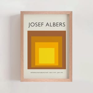 Josef Albers Homage to The Square Poster, Geometric Abstract Mid Century Modern Contemporary Wall Art, Modern Gallery Wall Decor (A0674)