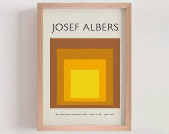Josef Albers Homage to The Square Poster, Geometric Abstract Mid Century Modern Contemporary Wall Art, Modern Gallery Wall Decor (A0674)
