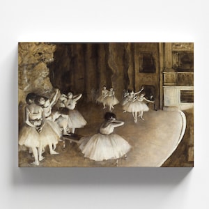 Ballet Rehearsal on Stage by Edgar Degas 1874 | Impressionism Art Print (B4564)