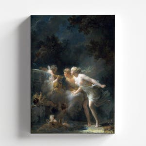 La fuente del amor de Jean-Honoré Fragonard 1785 / Impresión artística rococó (B3965)