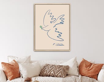 Dove of Peace by Pablo Picasso Canvas Print | Dove Art, Peace Symbol Art (B8345)