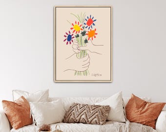 Bouquet of Peace (Bouquet de la Paix) by Pablo Picasso Canvas Print | Bouquet Art, Flower Art (B8350)