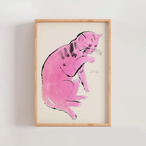 Andy Warhol Cat Name Sam Poster Print, Animal Art, Warhol Cat Art Drawing, Famous Art Print, Modern Gallery Wall Home Decor (A0185)