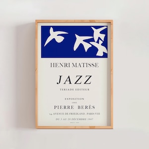 Henri Matisse Jazz Les oiseaux Exposition chez Pierre Berès, 1947 Poster, Modern Gallery Wall Decor, Living Room Home Decor (A0476)