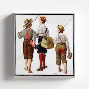 Fishing Trip, They&#39;ll Be Coming Back Next Week by Norman Rockwell 1919 | American Realism Art Print (D1083)