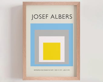 Josef Albers Homage to The Square Poster, Geometric Abstract Mid Century Modern Contemporary Wall Art, Modern Gallery Wall Decor (A0673)