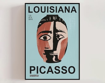 Tête de femme Louisiane de Pablo Picasso | Affiche d'exposition d'art moderne (A0094)