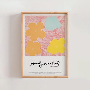 Andy Warhol Flowers Poster, Modern Pop Art, Retro Wall Decor, Contemporary Flower Art Gallery Wall Decor, Living Room Home Decor (A0405)