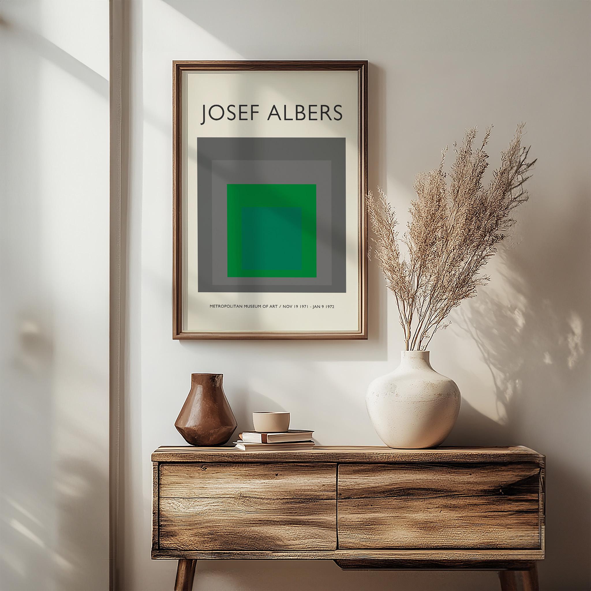 Josef Albers Homage to the Square Poster, Geometric Abstract Mid
