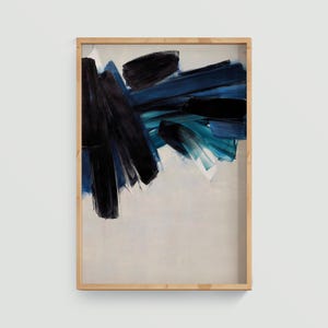 Peinture 9 Juillet 1961 by Pierre Soulages Poster, Vintage French Abstract Art, Minimalist Modern Wall Decor, Retro Gallery Print (A0758)