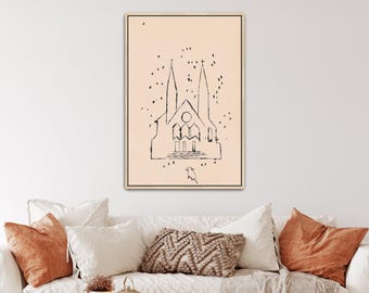 Cat and Cathedral by Andy Warhol Canvas Print | Church With Cat Art, Cat In Church Art (B0569)