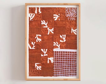 Póster de Roland Garros 1996, Jean-Michel Meurice, Arte Moderno Francés de Mediados de Siglo, Litografía, Póster de Tenis, Arte Mural Contemporáneo (A0355)