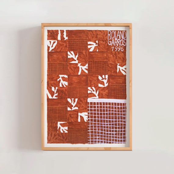 Roland Garros 1996 Poster, Jean-michel Meurice, Mid Century Modern