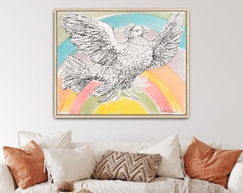 Flying Dove (Colombe Volant) by Pablo Picasso Canvas Print | Dove Art, Bird Illustration (B8351)