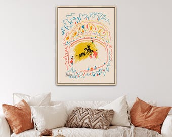 The Little Bullfight (La Petite Corrida) by Pablo Picasso Canvas Print | Bullfight Art, Picasso Print (B8347)