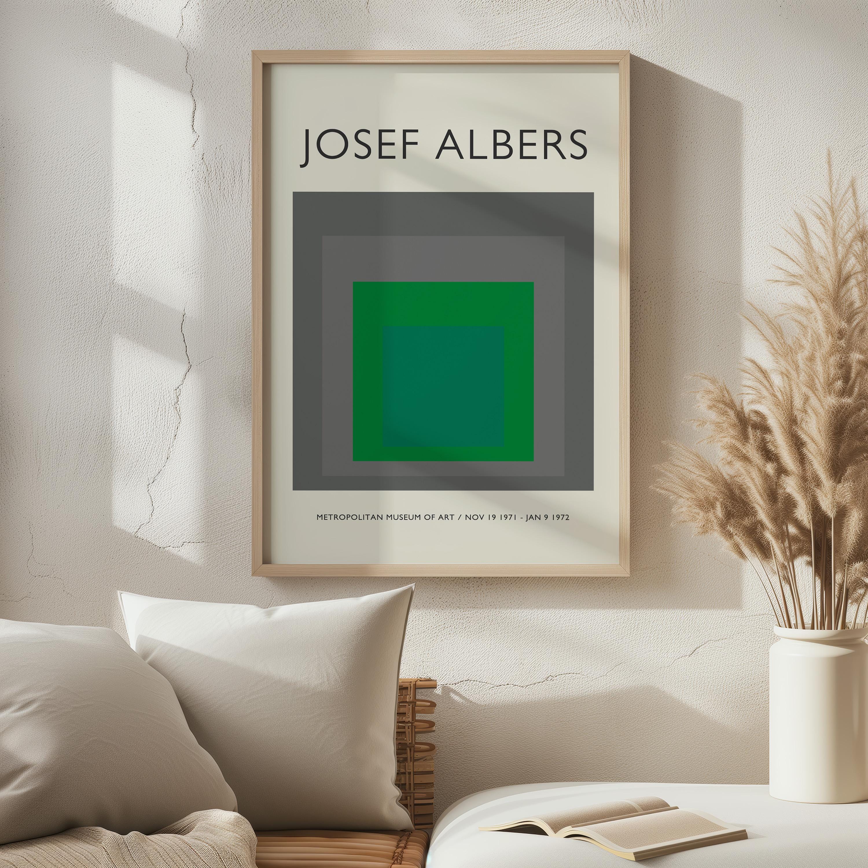 Josef Albers Homage to the Square Poster, Geometric Abstract Mid