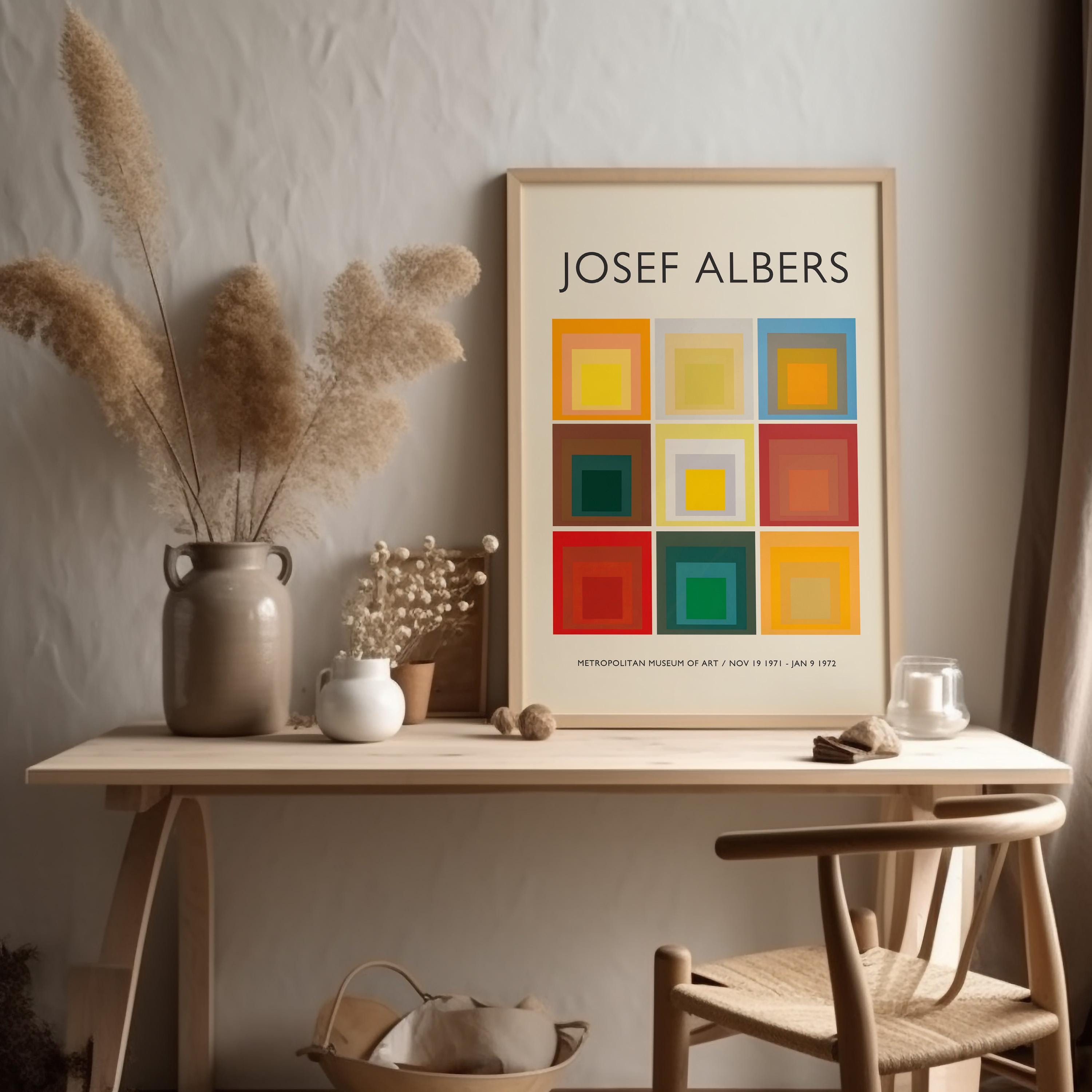Josef Albers Homage to the Square Collage, Geometric Abstract Mid