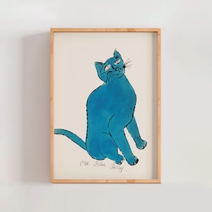 Andy Warhol Cat Name Sam Poster Print, Animal Art, Warhol Cat Art Drawing, Famous Art Print, Modern Gallery Wall Home Decor (A0186)