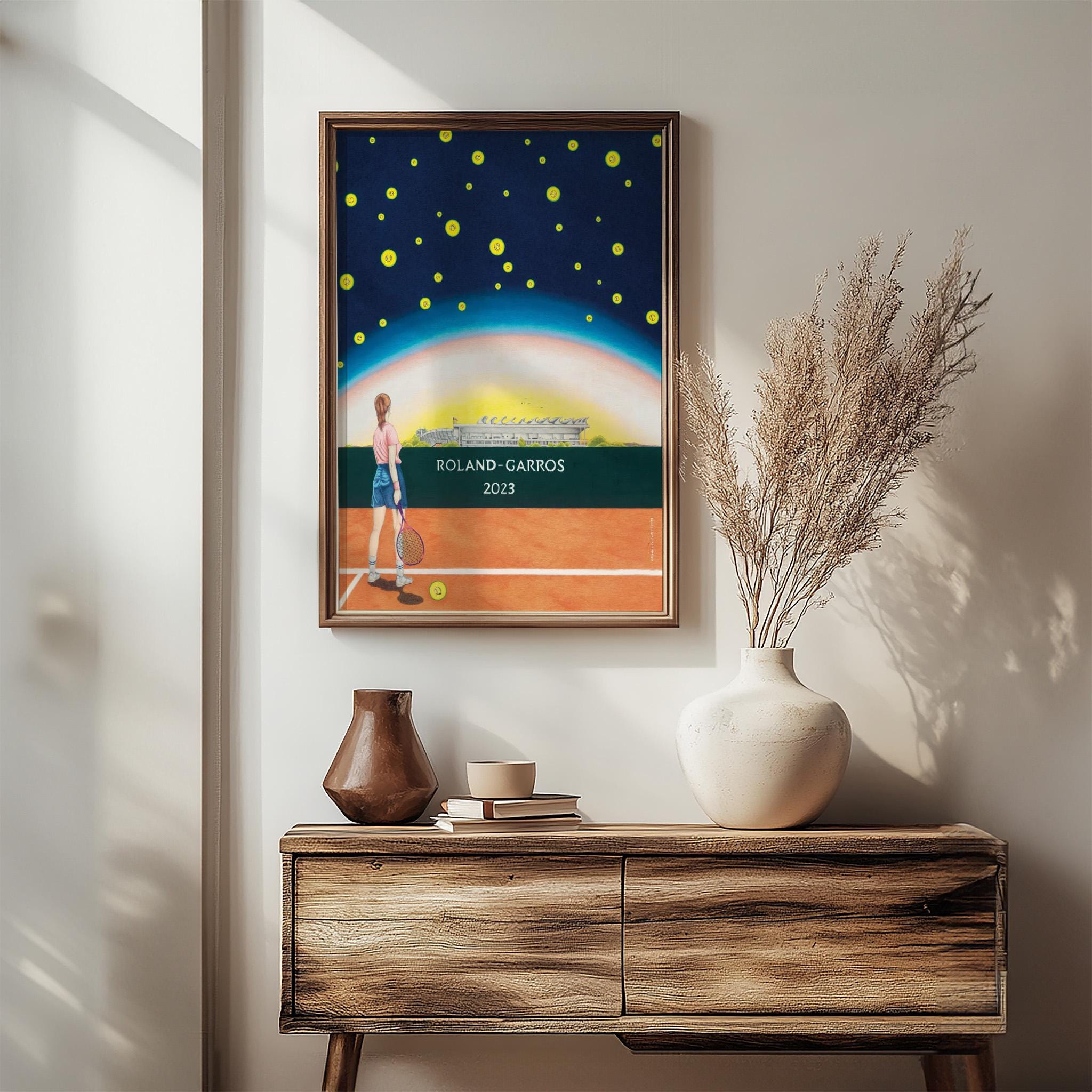 Roland Garros 2023 Poster, Maxime Verdier, Mid Century Modern