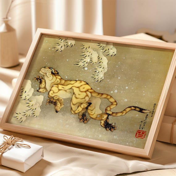 Tiger in the Snow by Katsushika Hokusai | Ukiyo-e Art Print (B4509