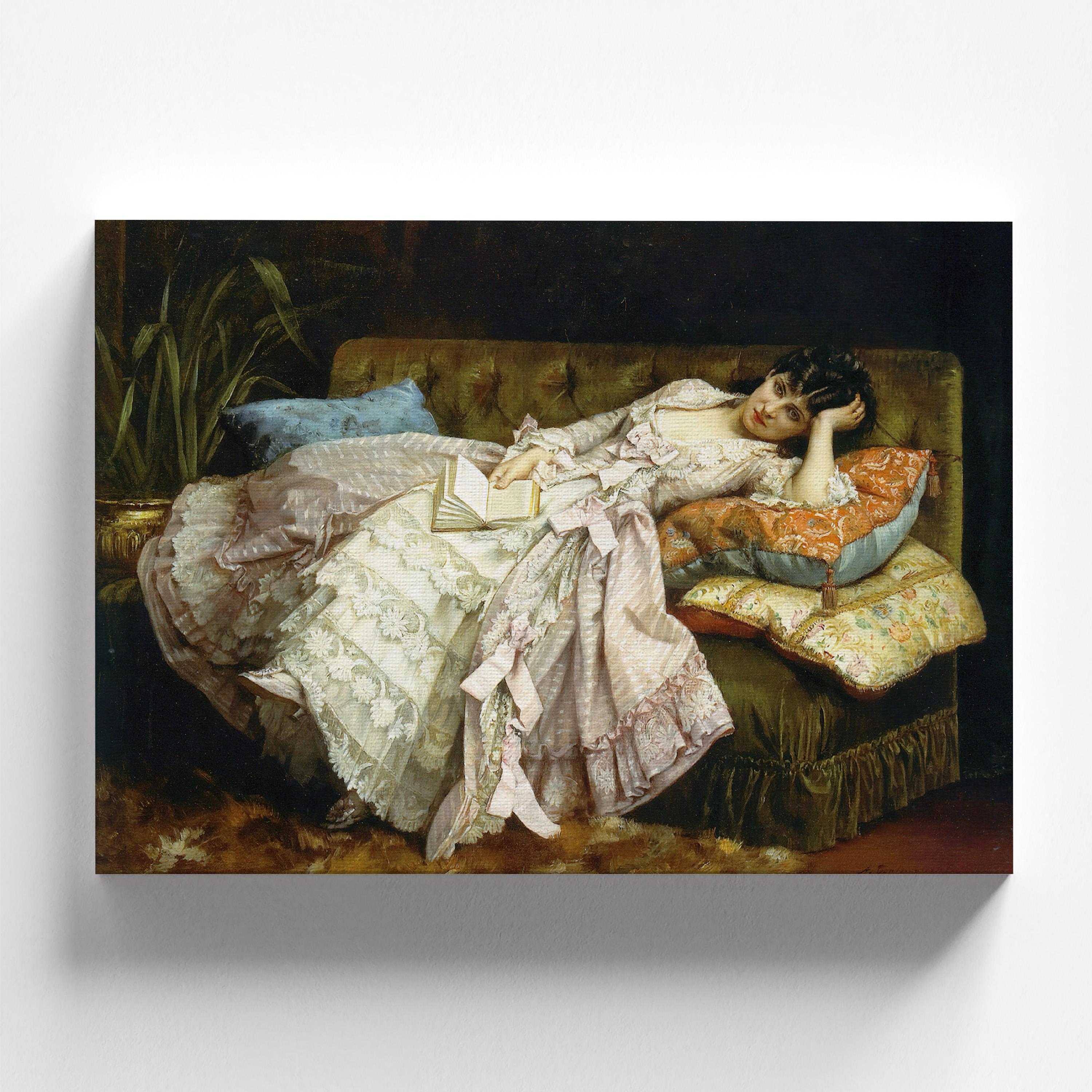 Sweet Doing Nothing (Dolce far niente) by Auguste Toulmouche 1877 | Realism Art Print (B4614)