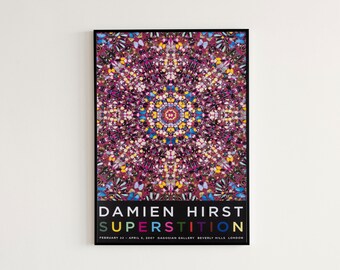 Damien Hirst Superstition Poster 2007 Exhibition Prints | Home Decor Poster | Housewarming Gifts | Birthday Gift Idea