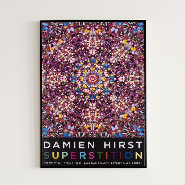 Damien Hirst Superstition Poster 2007 Exhibition Prints | Home Decor Poster | Housewarming Gifts | Birthday Gift Idea