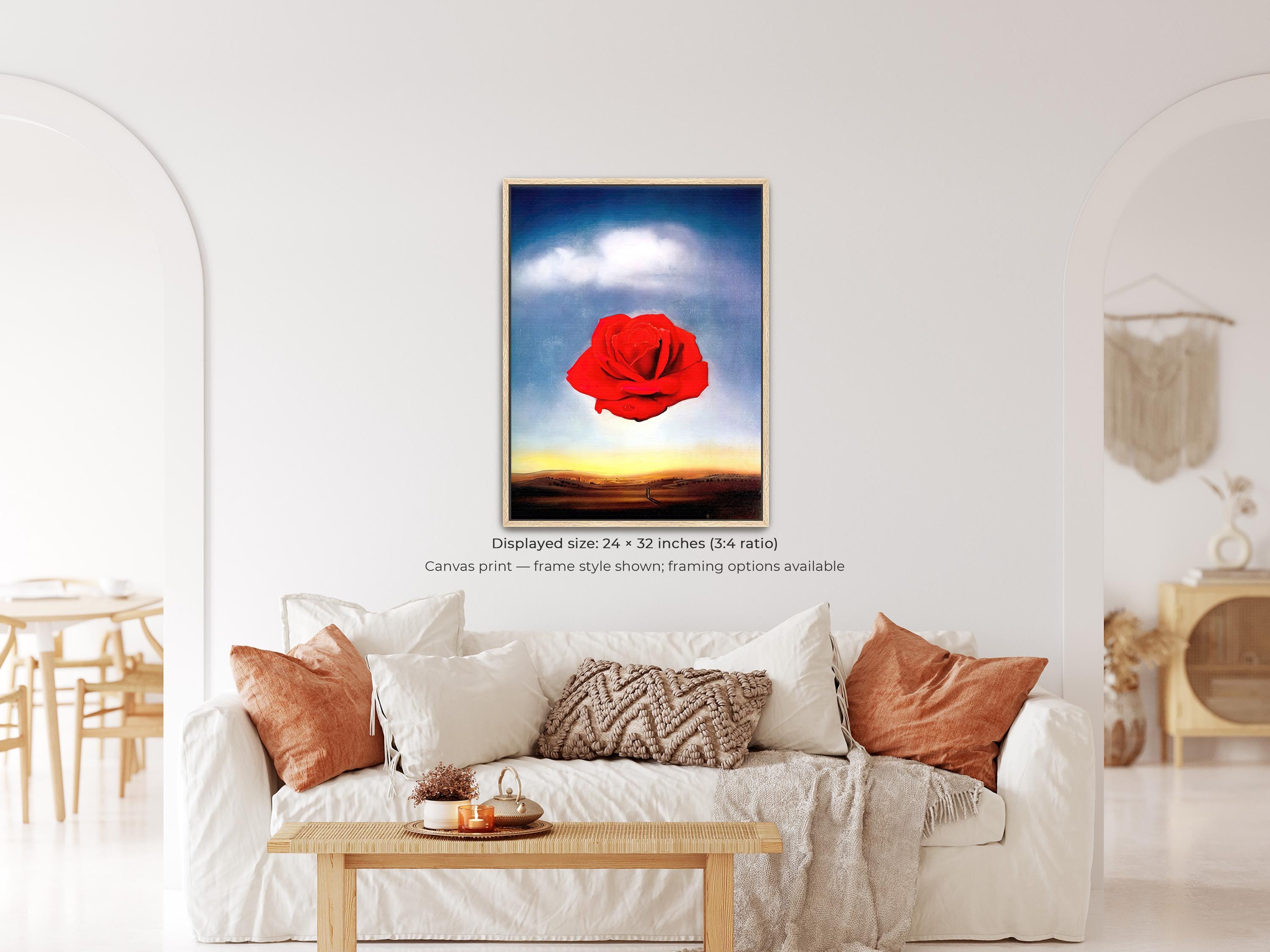 Meditative Rose by Salvador Dali | Surreal Red Rose Canvas Wall