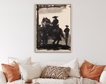 Untitled from Toros y Toreros by Pablo Picasso Canvas Print | Horse Riding Art, Picasso Drawing (B0509)
