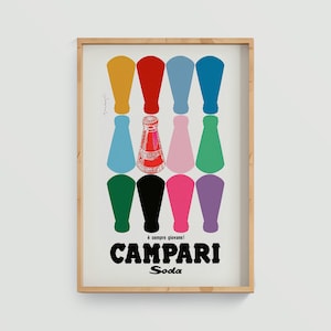 Franz Marangolo Campari Soda Poster, Vintage Italian Advertising Art, Retro Wall Decor, Gallery Print for Home or Bar (A0611)