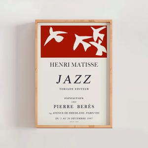 Henri Matisse Jazz Les oiseaux Exposition chez Pierre Berès, 1947 Poster, Modern Gallery Wall Decor, Living Room Home Decor (A0478)