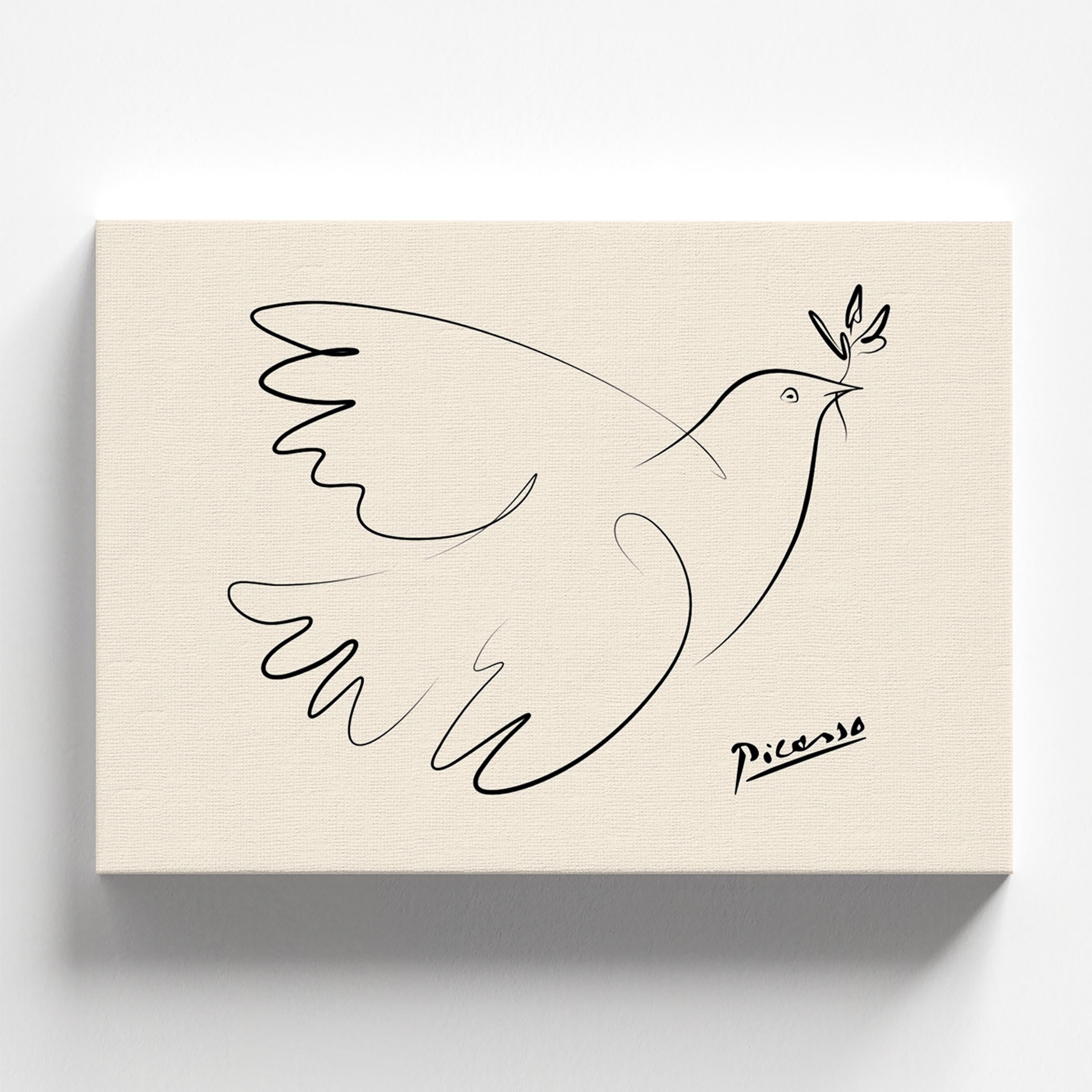ピカソ 額装 「Blue dove with flowers」 Two Pablo Picasso Framed Lithographs, Blue Dove & Bouquet of