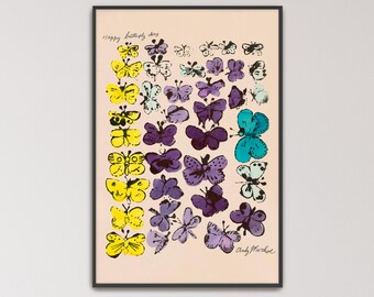 Happy Butterfly Day by Andy Warhol Poster Print | Butterfly Art, Pop Art Butterfly (B0573)